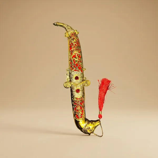 Golden_&_Red_Stylish_Shining_Look_Made_of_Fibre_Plastic_Body_with_Non_Sharp_Iron_Blade_(8_Inch)