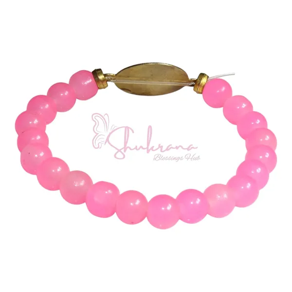 Shukrana_Blessings_Jai_Guruji_Swaroop_Bracelet_|_Pink_Beaded_Bracelet_with_Religious_Charm_&_Clear_Crystals_|_Gold-Plated_Frame_with_Guruji_Photo(Pink-Beads)