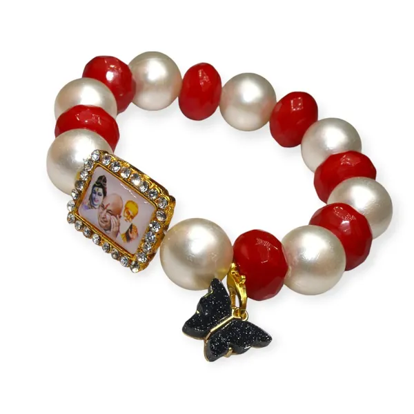 Shukrana_Blessings_Jai_Guruji_Crystal_Beaded_Bracelet_with_Religious_Charm,_Clear_Crystals_and_Multi-Color_Beads,_Gold-Plated_Frame_(Premium-Bracelet)