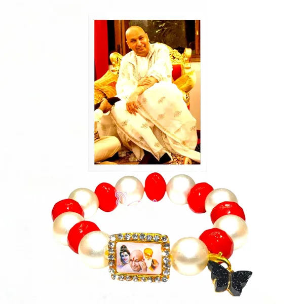 Shukrana_Blessings_Jai_Guruji_Crystal_Beaded_Bracelet_with_Religious_Charm,_Clear_Crystals_and_Multi-Color_Beads,_Gold-Plated_Frame_(Premium-Bracelet)