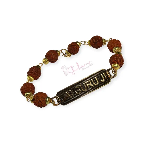 Shukrana_Blessings_Unique_Rudraksha_Beads_Guruji_Swaroop_Bracelet_-_Handmade_with_love_-_Stylish_Guruji_Bracelets_for_Men/Women/Ladies_(Brown-1,_One_Piece)