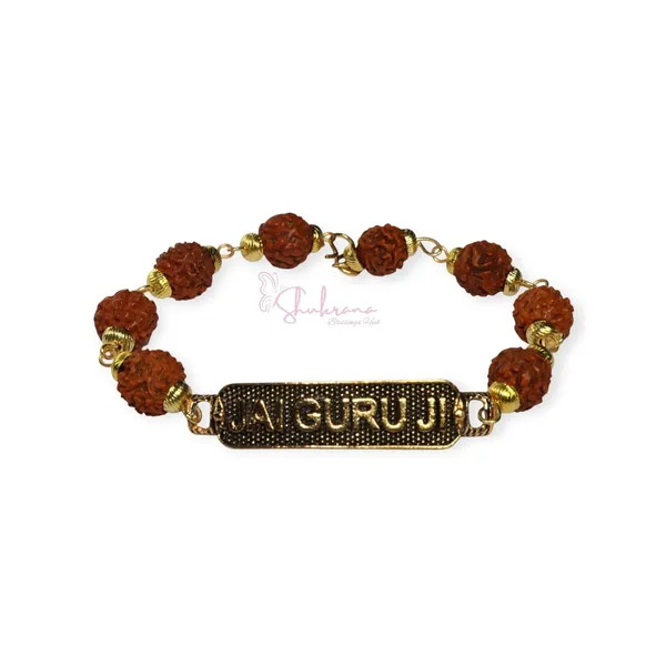 Shukrana_Blessings_Unique_Rudraksha_Beads_Guruji_Swaroop_Bracelet_-_Handmade_with_love_-_Stylish_Guruji_Bracelets_for_Men/Women/Ladies_(Brown-1,_One_Piece)