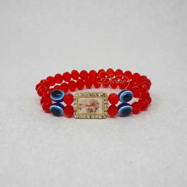 DIVINE_GURU_JI_Jai_Guru_Ji_Bracelet_with_Red_Crystal_Beads,_Evil_Eye_Protection_&_Stone_Studded_Frame_|_Spiritual_Divine_Wristband_with_Guru_Ji_Photo_|_Unisex_Devotional_Gift_for_Faith_&_Positivity