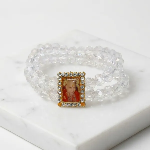 DIVINE_GURU_JI_Jai_guru_Ji_White_Crystal_Bead_Bracelet_|_Spiritual_Kada_with_Crystal_Frame_Centerpiece_|_Devotional_Wristband_for_Men_&_Women_|_Prayer,_Meditation_&_Bhakti_Gift
