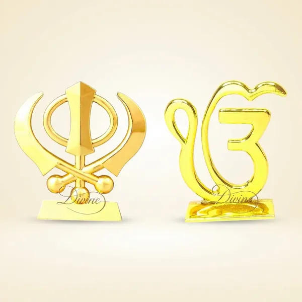Divine_GURU_JI_Sikh_Religious_Symbol_Khanda_Sahib_&_Ek_Onkar_Idol_(6x5cm)_|_Golden_Decorative_Statue_for_Gurudwara,_Car_Dashboard,_Mandir,_Pooja_Room_&_Home_Decor_Showpiece_Combo