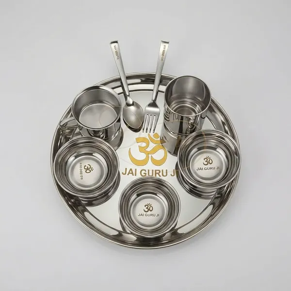 Divine_GURU_JI_Jai_Guru_Ji_Stainless_Steel_Round_Thali_Dinner_Set_|_Big_Size_Plate_Set_with_1_Thali,_2_Glass,_2_Spoon_&_3_Katori_|_Devotional_Dining_Set_for_Home_&_Gift