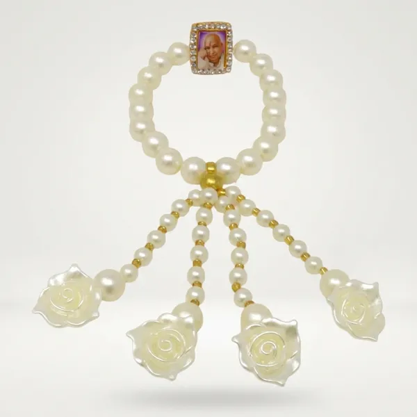 DIVINE_GURU_JI_Guru_Ji_Pearl_Bracelet_with_Rose_Beads_|_Spiritual_White_Beaded_Hand_Bracelet_for_Men_&_Women_|_Devotional_Wristband_Gifting