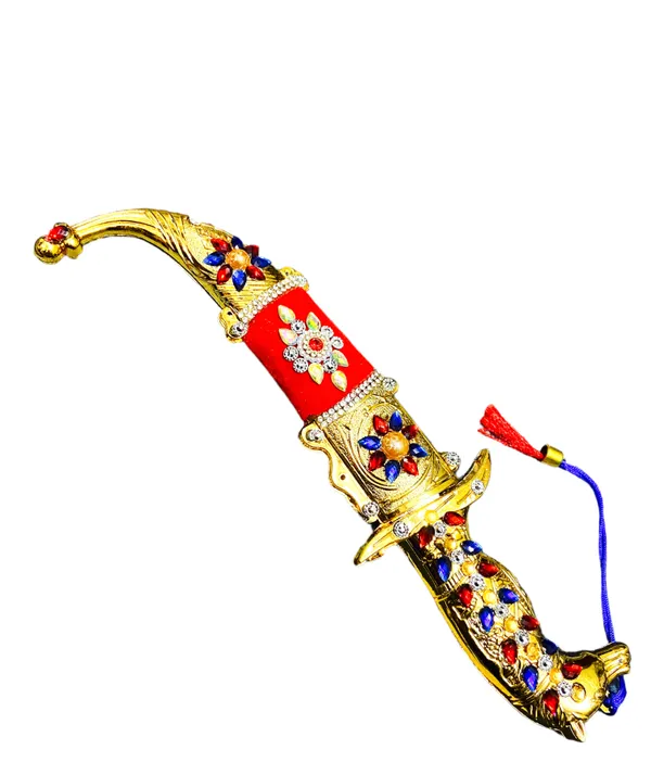 Golden_&_Red_Stylish_Shining_Look_Made_of_Fibre_Plastic_Body_with_Non_Sharp_Iron_Blade_(8_Inch)