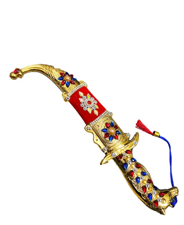 Golden_&_Red_Stylish_Shining_Look_Made_of_Fibre_Plastic_Body_with_Non_Sharp_Iron_Blade_(8_Inch)
