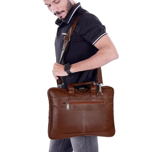 Tan_Synthetic_Leather_Expandable_Laptop_Office_Bag_(40.64_X_3.81_X_30.48_Cm)