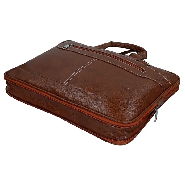 Tan_Synthetic_Leather_Expandable_Laptop_Office_Bag_(40.64_X_3.81_X_30.48_Cm)