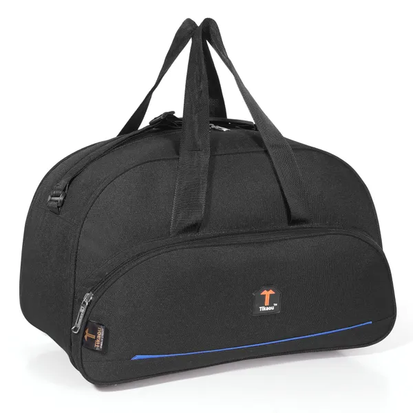 Black_16_Inch_Duffle_Bag_With_2_Spacious_Compartments_For_Travel,_Gym_&_Overnight_Trips