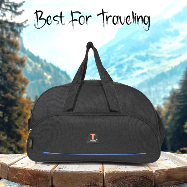Black_16_Inch_Duffle_Bag_With_2_Spacious_Compartments_For_Travel,_Gym_&_Overnight_Trips