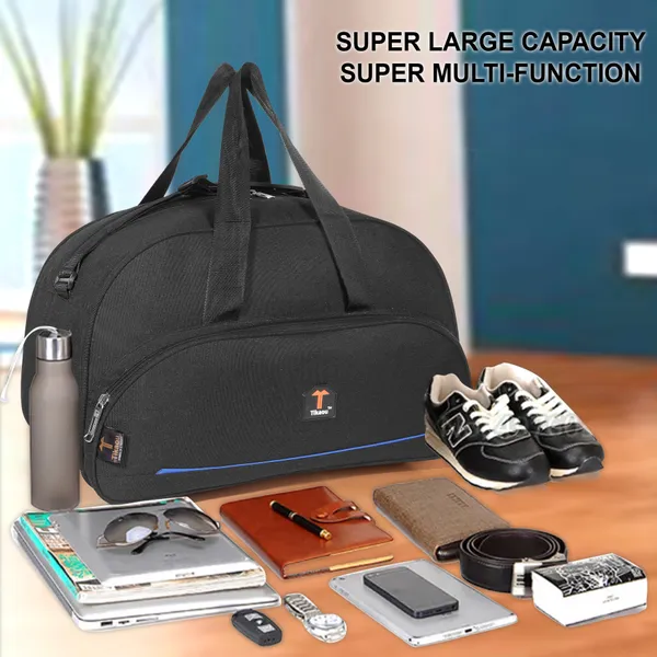 Black_20_Inch_Duffle_Bag_With_2_Spacious_Compartments_For_Travel,_Gym_&_Overnight_Trips