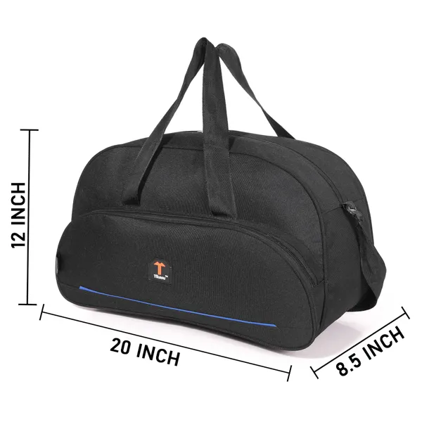 Black_20_Inch_Duffle_Bag_With_2_Spacious_Compartments_For_Travel,_Gym_&_Overnight_Trips