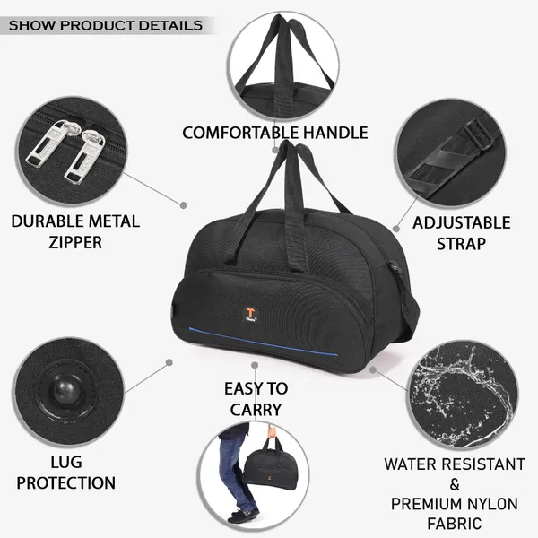 Black_20_Inch_Duffle_Bag_With_2_Spacious_Compartments_For_Travel,_Gym_&_Overnight_Trips