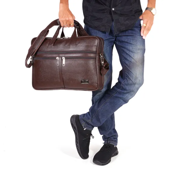 Brown_12_Inch_Foam_File_Messenger_Bag_For_Office_&_Travel