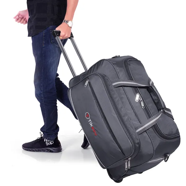 Grey_20_Inch_Duffel_Trolley_Bag_With_Wheels,_Adjustable_Strap_&_Spacious_Compartments