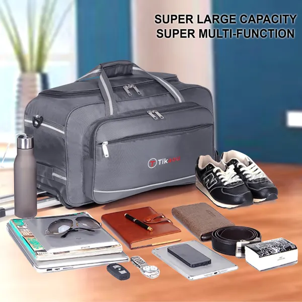 Grey_20_Inch_Duffel_Trolley_Bag_With_Wheels,_Adjustable_Strap_&_Spacious_Compartments