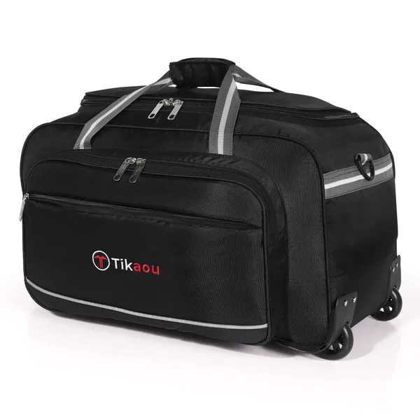 Grey_22_Inch_Duffel_Trolley_Bag_With_Wheels,_Adjustable_Strap_&_Spacious_Compartments