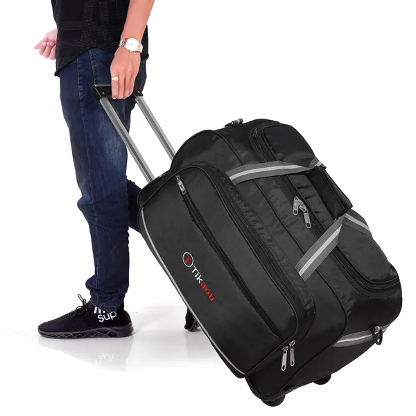 Black_24_Inch_Duffel_Trolley_Bag_With_Wheels,_Adjustable_Strap_&_Spacious_Compartments