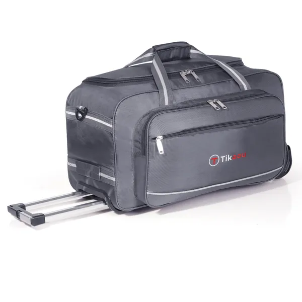 Grey_24_Inch_Duffel_Trolley_Bag_With_Wheels,_Adjustable_Strap_&_Spacious_Compartments
