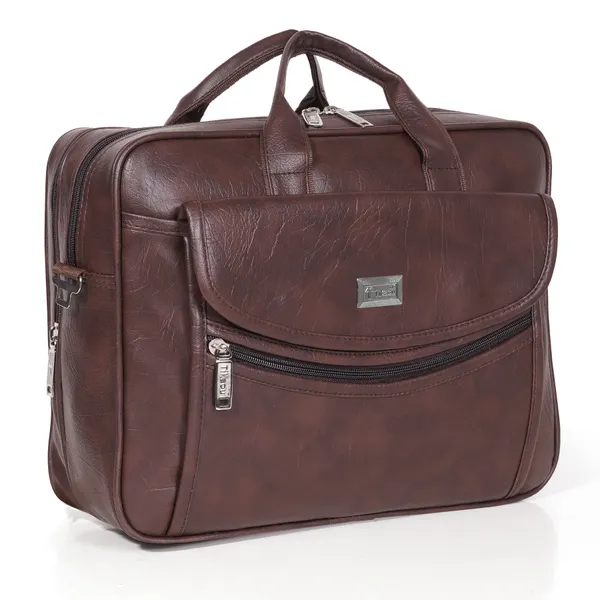 Tan_Classic_Foam_Travel_Messenger_Office_Bag_With_Laptop_Sleeve