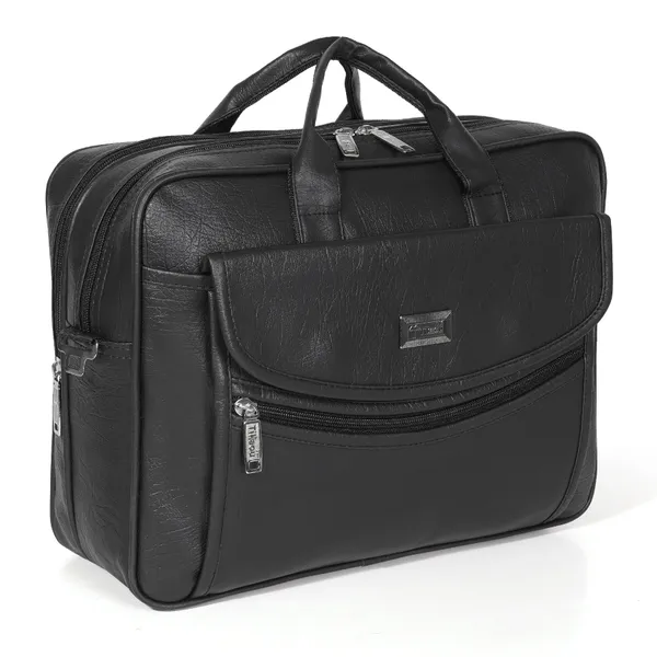 Black_Classic_Foam_Travel_Messenger_Office_Bag_With_Laptop_Sleeve