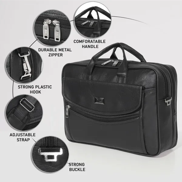 Black_Classic_Foam_Travel_Messenger_Office_Bag_With_Laptop_Sleeve