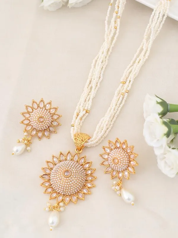 White_Premium_Alloy_Earrings_&_Necklace_Jewellery_Set_For_Women_(Pack_Of_2)