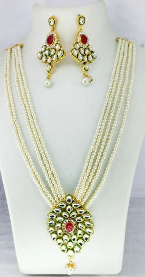 White_Premium_Alloy_Earrings_&_Necklace_Jewellery_Set_For_Women_(Pack_Of_2)