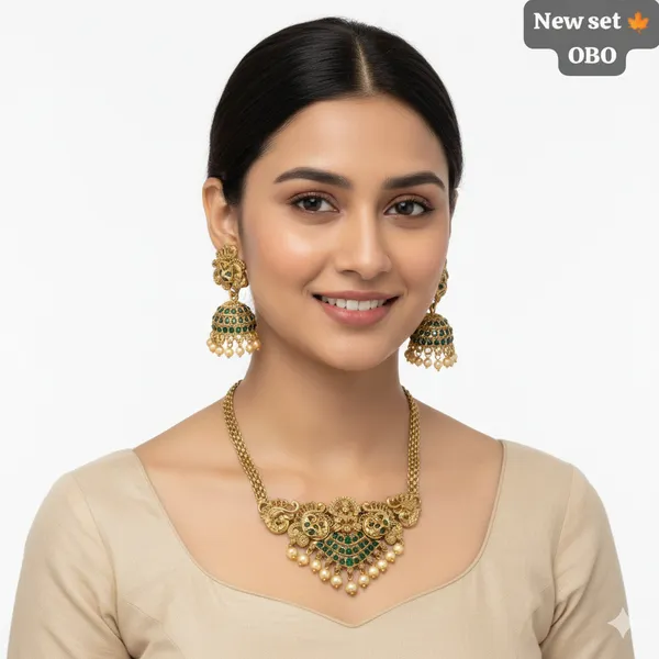 Green_Premium_Alloy_Earrings_&_Necklace_Jewellery_Set_For_Women_(Pack_Of_2)