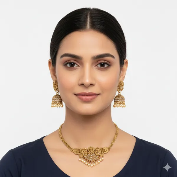 White_Premium_Alloy_Earrings_&_Necklace_Jewellery_Set_For_Women_(Pack_Of_2)
