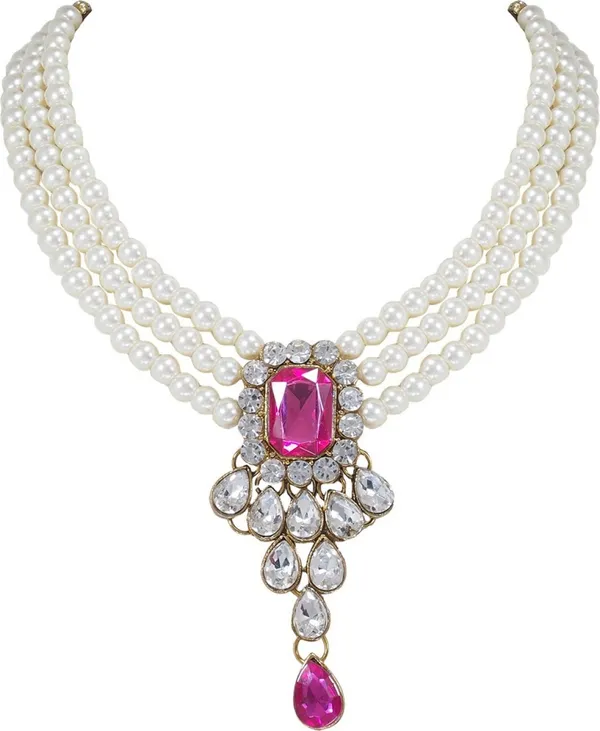 Pink_Premium_Alloy_Earrings_&_Necklace_Jewellery_Set_For_Women
