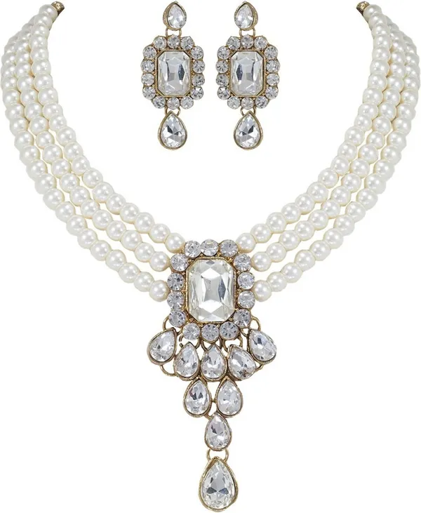 White_Premium_Alloy_Earrings_&_Necklace_Jewellery_Set_For_Women