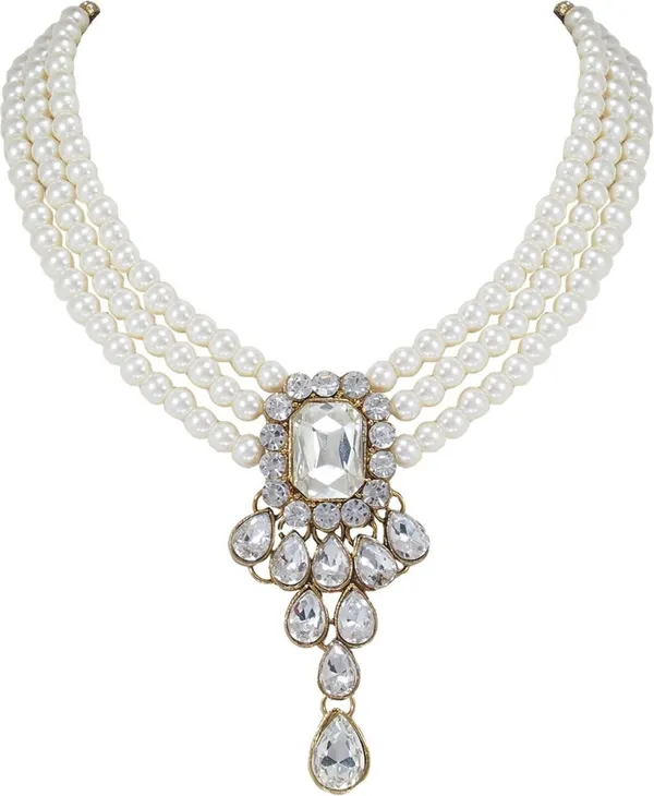 White_Premium_Alloy_Earrings_&_Necklace_Jewellery_Set_For_Women