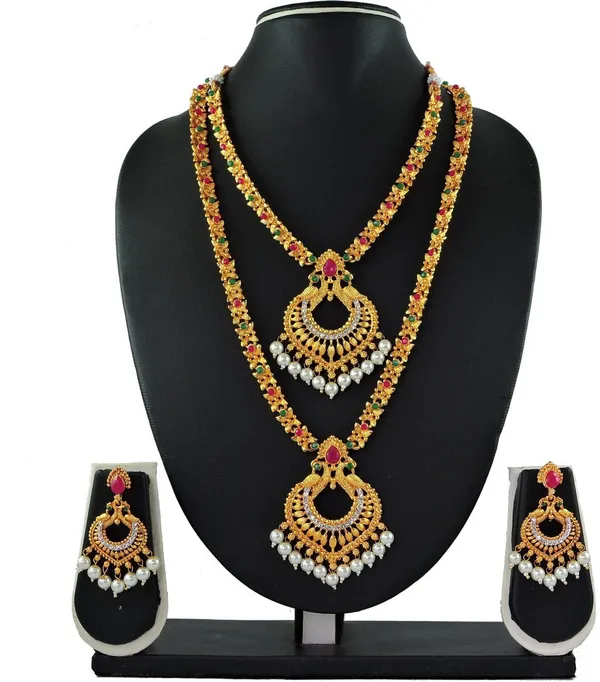 Gold_&_Red_Premium_Copper_Earrings_&_Necklace_Jewellery_Set_For_Women