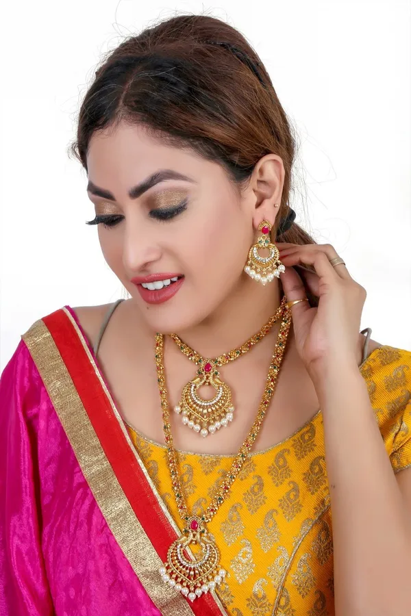Gold_&_Red_Premium_Copper_Earrings_&_Necklace_Jewellery_Set_For_Women