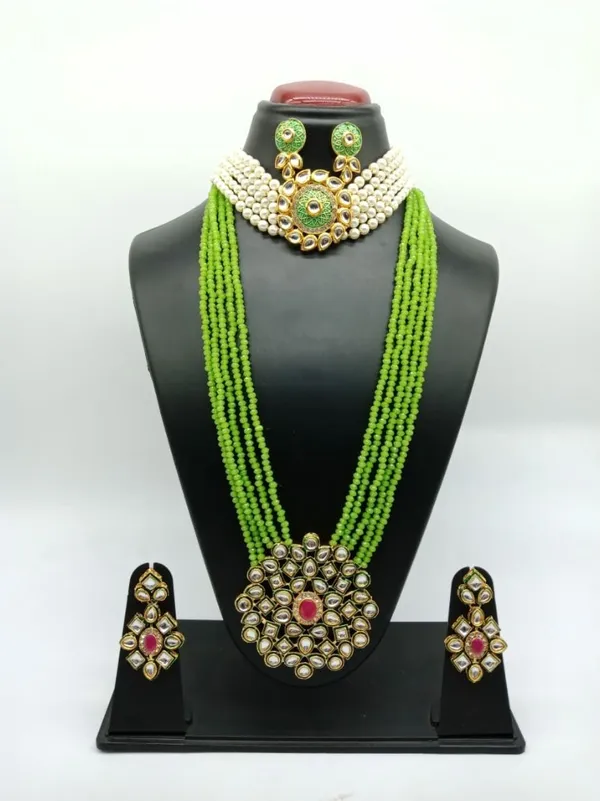 Light_Green_Premium_Brass_Earrings_&_Necklace_Jewellery_Set_For_Women