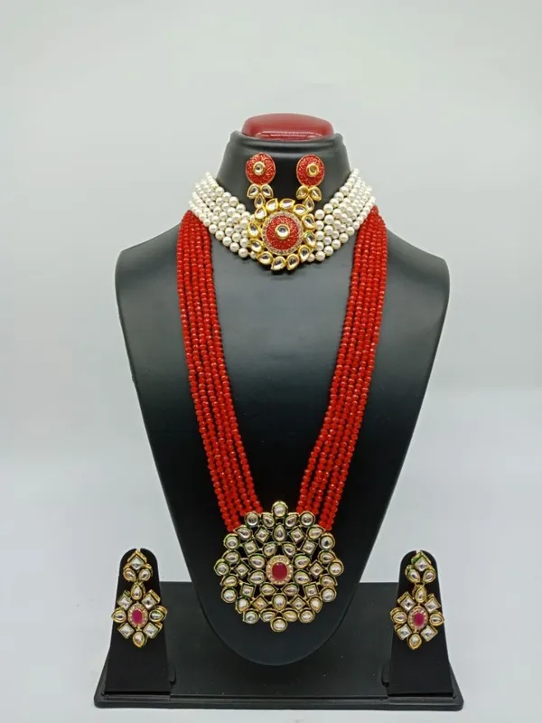Red_Premium_Brass_Earrings_&_Necklace_Jewellery_Set_For_Women