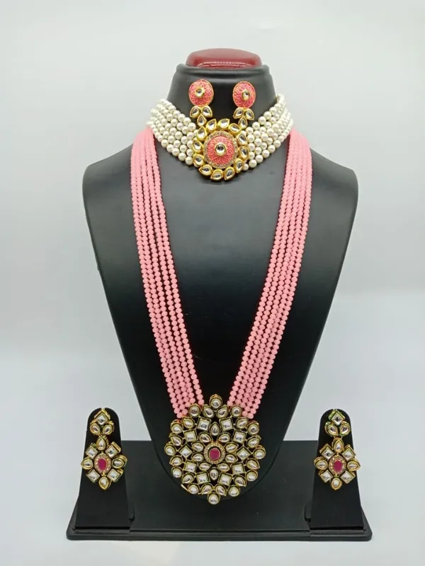 Light_Pink_Premium_Brass_Earrings_&_Necklace_Jewellery_Set_For_Women