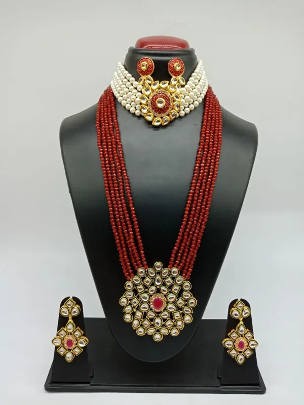 Maroon_Premium_Brass_Earrings_&_Necklace_Jewellery_Set_For_Women