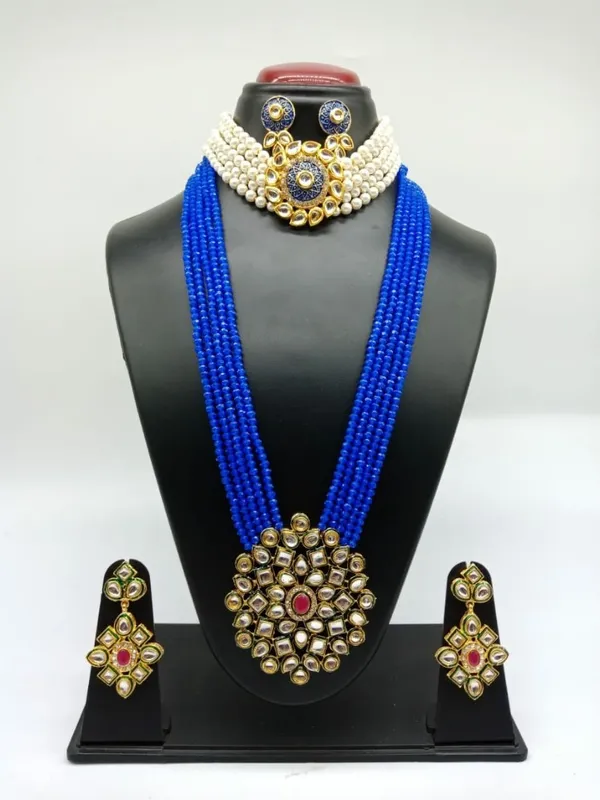 Blue_Premium_Brass_Earrings_&_Necklace_Jewellery_Set_For_Women
