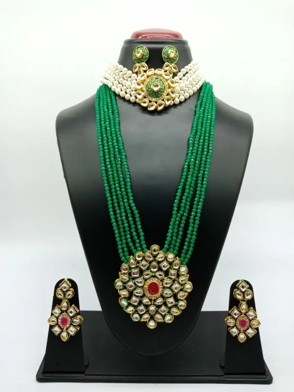 Green_Premium_Brass_Earrings_&_Necklace_Jewellery_Set_For_Women