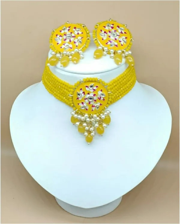 Yellow_Premium_Brass_Earrings_&_Necklace_Jewellery_Set_For_Women
