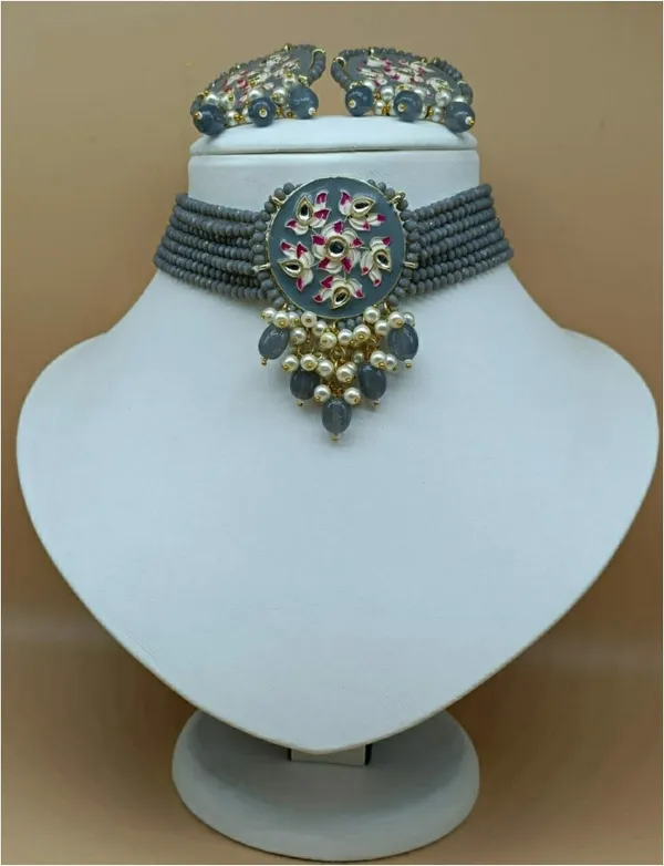 Grey_Premium_Brass_Earrings_&_Necklace_Jewellery_Set_For_Women