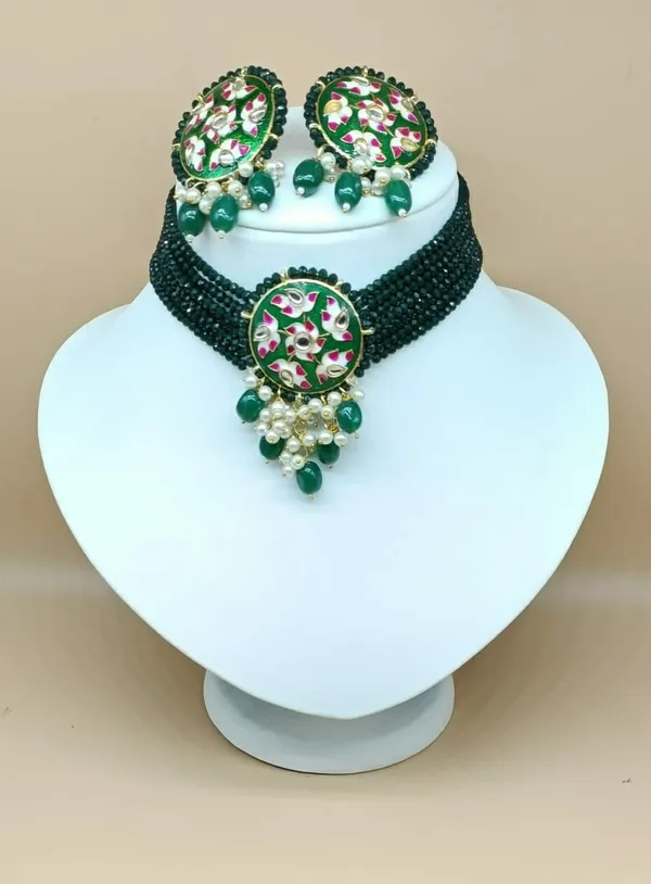 Green_Premium_Brass_Earrings_&_Necklace_Jewellery_Set_For_Women