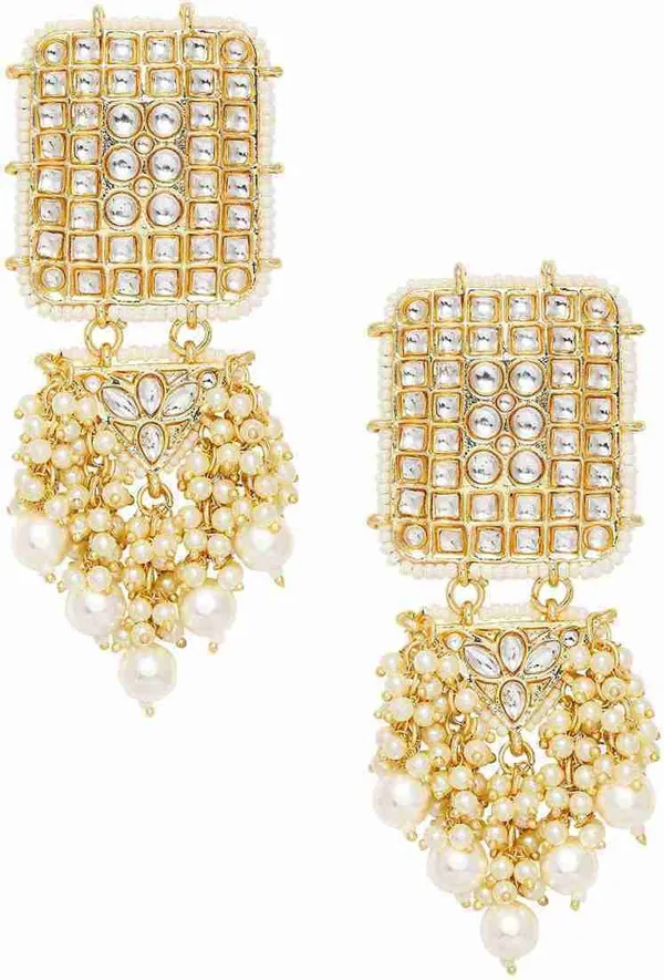 Gold__Statement_Jewelry_Beads_Brass_Stud_Earrings_For_Women