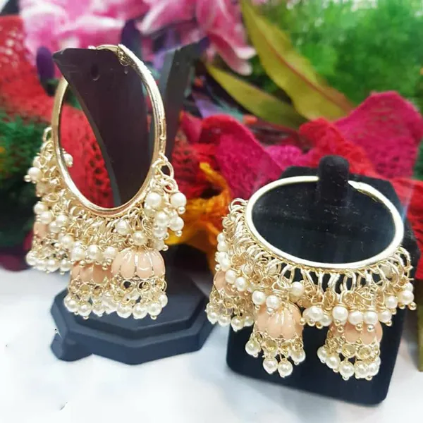 Orange__Brass_Jhumka_Earrings_For_Women