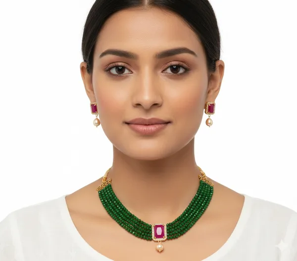 Green_Premium_Alloy_Earrings_&_Necklace_Jewellery_Set_For_Women